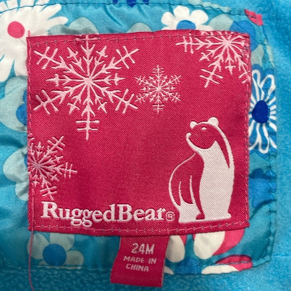 Rugged Bear Girls Blue Floral Winter Jacket. Very Good Condition. Size 24M. - Picture 14 of 16